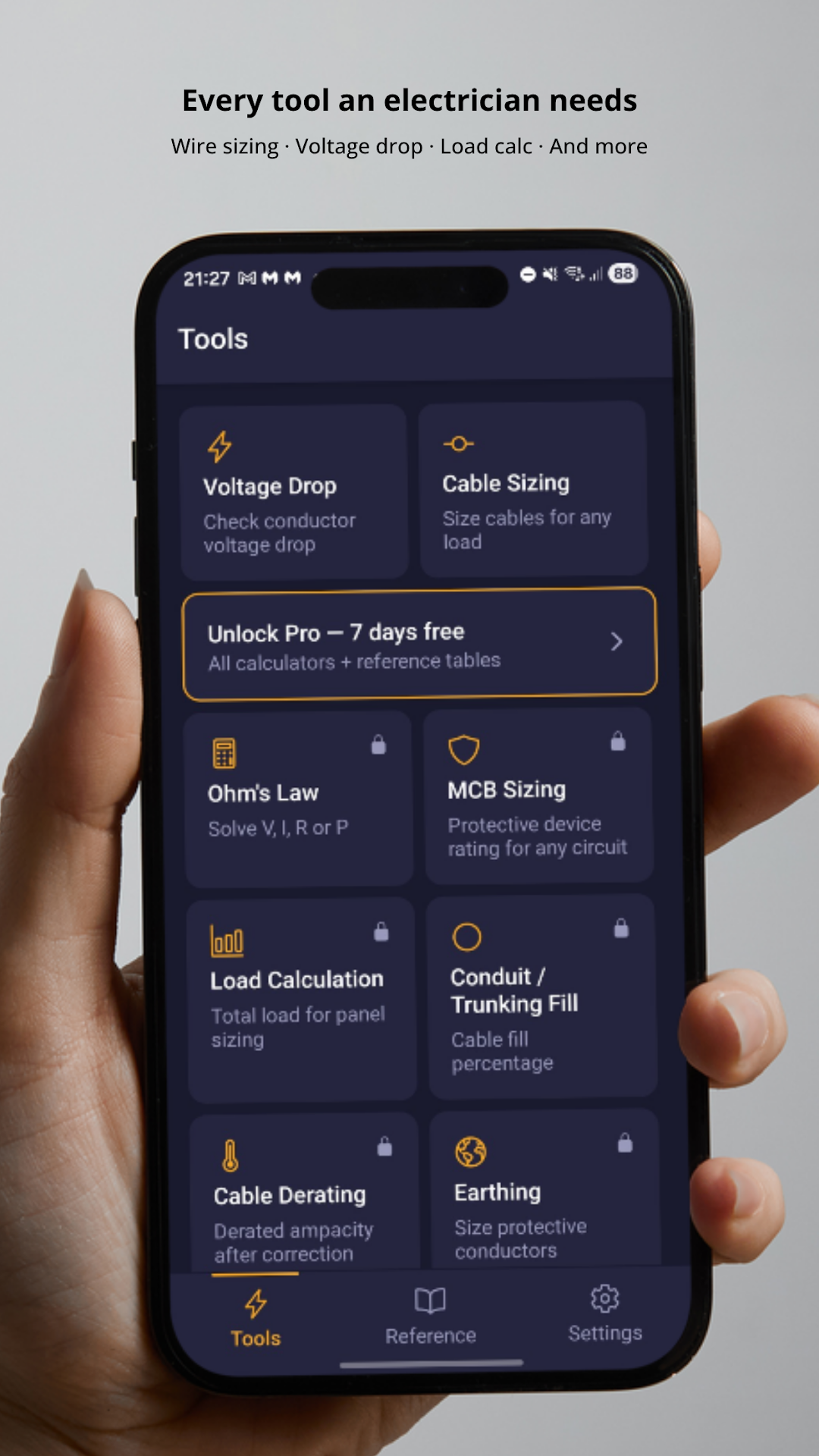 Voltix app - cable sizing calculator