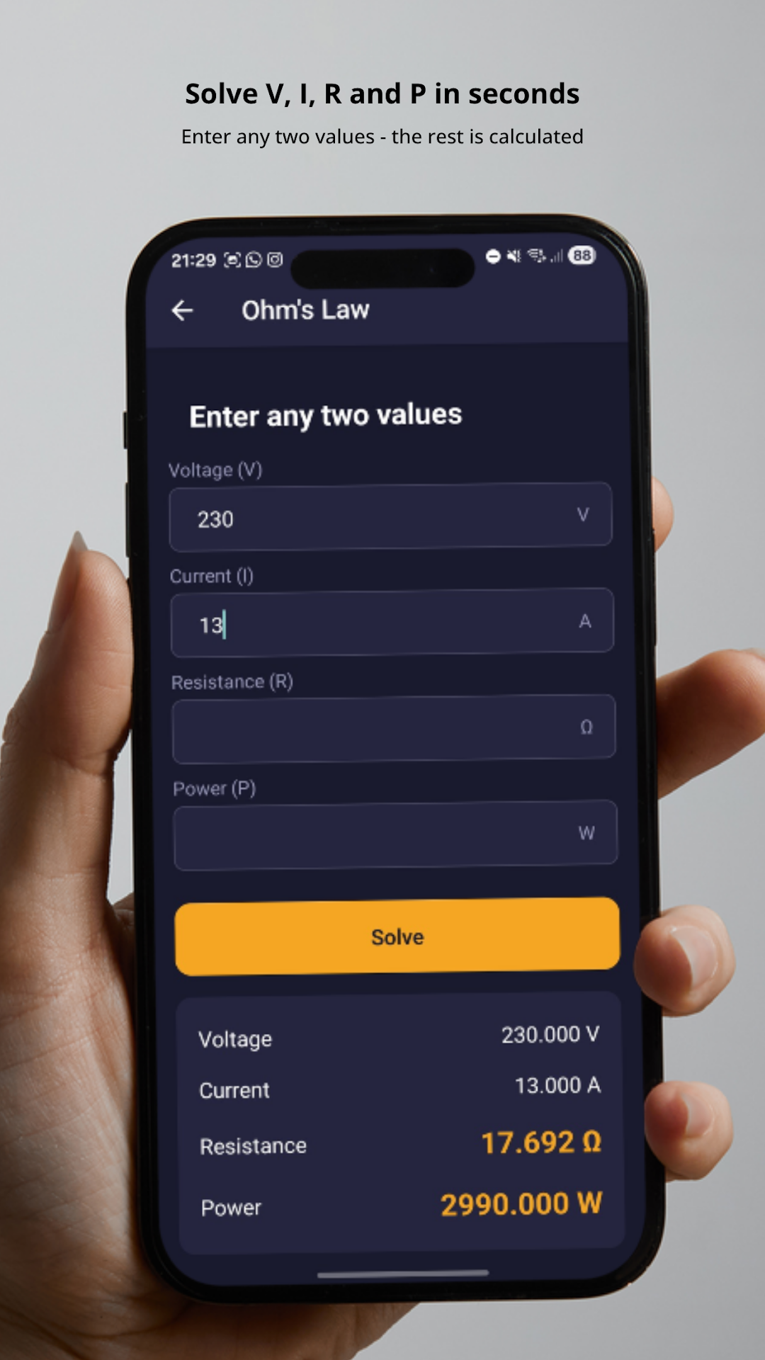 Voltix app - Reference tables